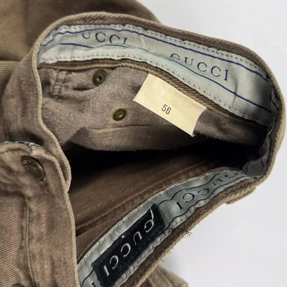 Vintage Gucci Denim Shorts 56 36 Brown 90s Designer Jorts